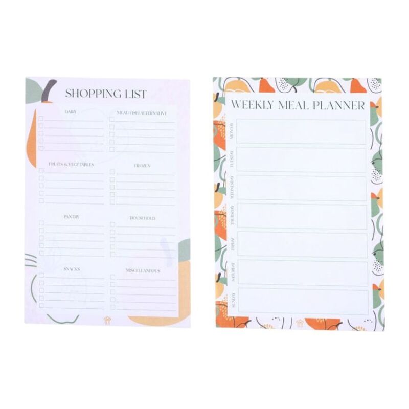 Prickly Pear Fruit Magnetic Meal Planner With Shopping List (Set of 2)