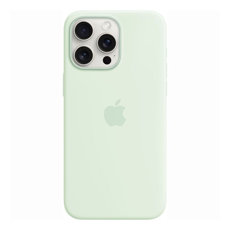 Apple iPhone 15 Pro Max Silicone Case with MagSafe - Soft Mint