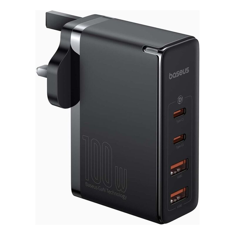 Baseus GaN5 Pro Fast Charger 2 USB-C+ 2 USB-A 100W UK - Black Baseus GaN5 Pro Fast Charger 2 USB-C+ 2 USB-A 100W UK - Black