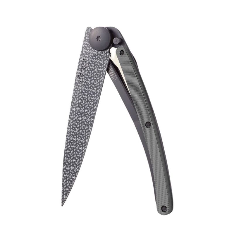 Deejo 37G Pocket Knife - Dark (Grey) Aluminium/Illusions (Black) Deejo 37G Pocket Knife - Dark (Grey) Aluminium/Illusions (Black)