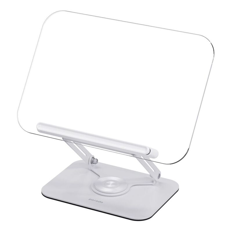 Porodo Rotating Transparent Multi-Purpose Stand - White