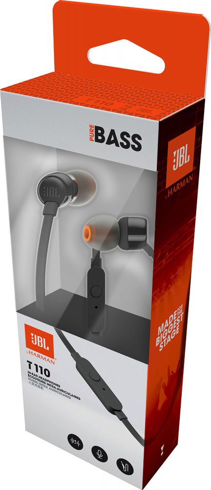 JBL T110 Black In-Ear Earphones