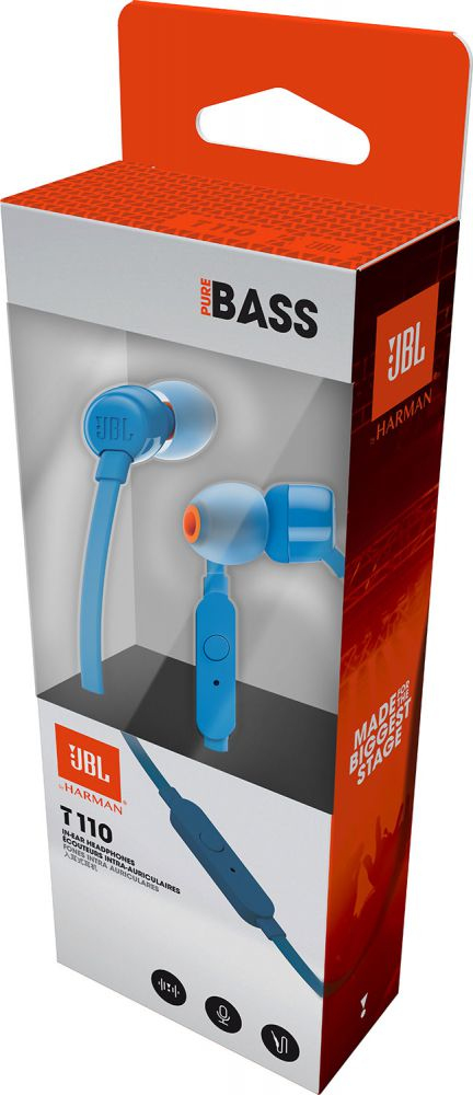 JBL T110 Blue In-Ear Earphones