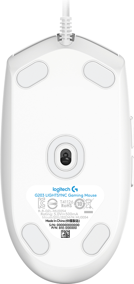 Logitech G 910-005797 G203 Lightsync Optical Gaming Mouse White 8000 Dpi