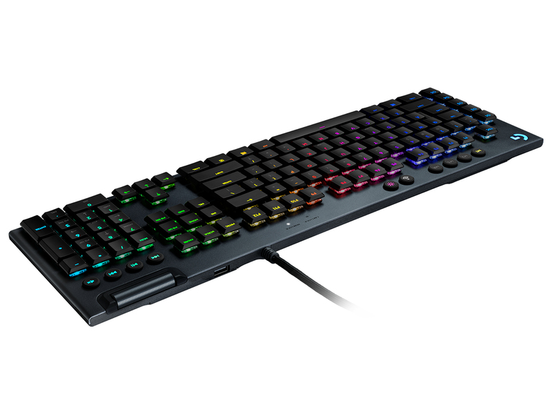 Logitech G 920-008992 G815 LIGHTSYNC RGB Mechanical Gaming Keyboard with Low Profile GL Tactile Key Switch/5 Programmable G-key/USB Passthrough/Dedicated Media Control (US English)