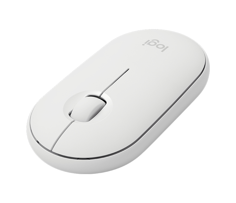 Logitech 910-005716 Pebble Wireless Mouse Off White with Bluetooth or 2.4 GHz Receiver Silent/Slim/Quiet Click for Laptop/iPad/PC and Mac