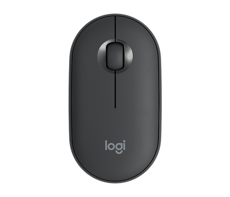 Logitech 910-005718 Pebble Wireless Mouse Graphite with Bluetooth or 2.4 GHz Receiver Silent/Slim/Quiet Click for Laptop/iPad/PC and Mac