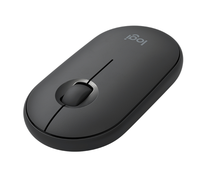 Logitech 910-005718 Pebble Wireless Mouse Graphite with Bluetooth or 2.4 GHz Receiver Silent/Slim/Quiet Click for Laptop/iPad/PC and Mac