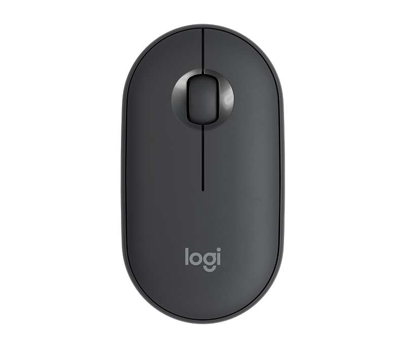 Logitech 910-005718 Pebble Wireless Mouse Graphite with Bluetooth or 2.4 GHz Receiver Silent/Slim/Quiet Click for Laptop/iPad/PC and Mac