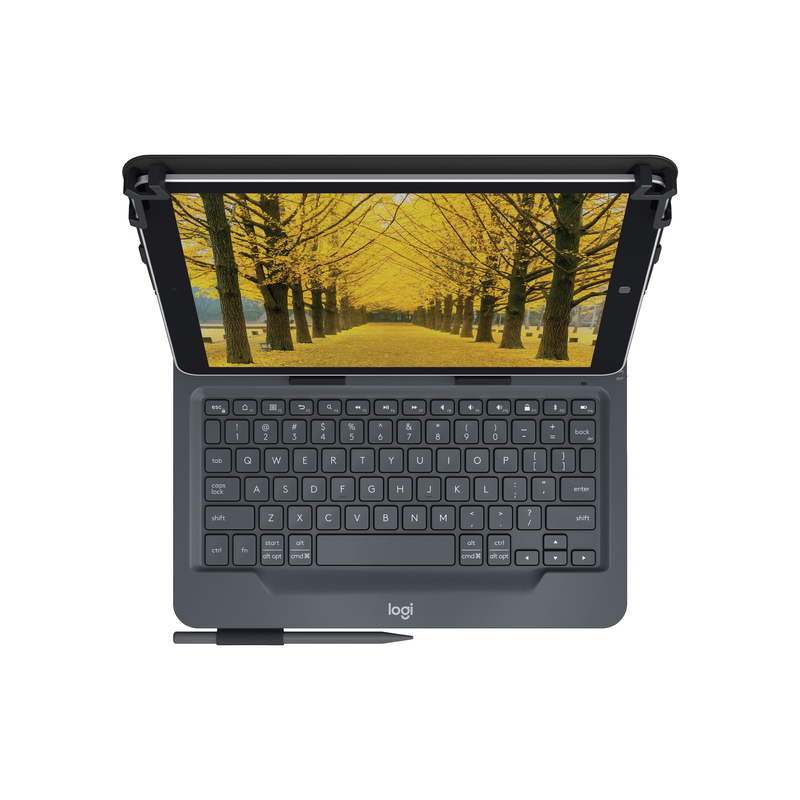 Logitech 920-008341 Universal Folio with Integrated Bluetooth Keyboard for 9-10 inch Apple/Android/Windows Tablets