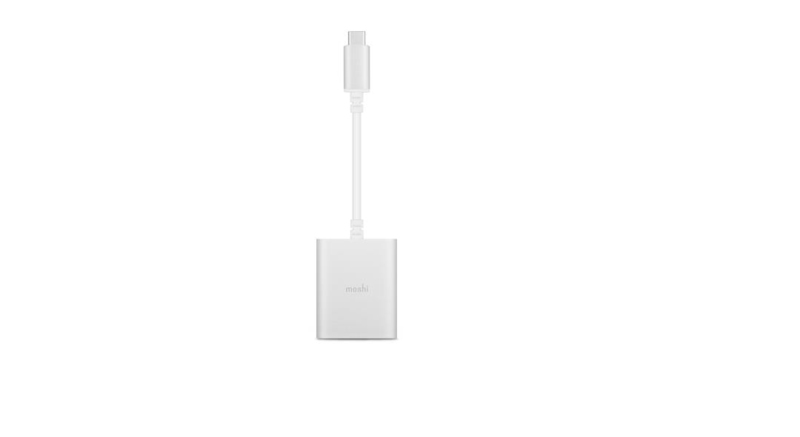 Moshi USB-C To 3.5mm Stereo Jack Adapter with Charging Port Silver