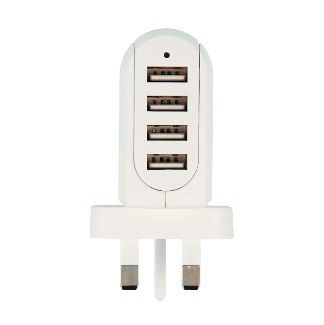 Skross 4 Port 4.8A USB Charger - UK