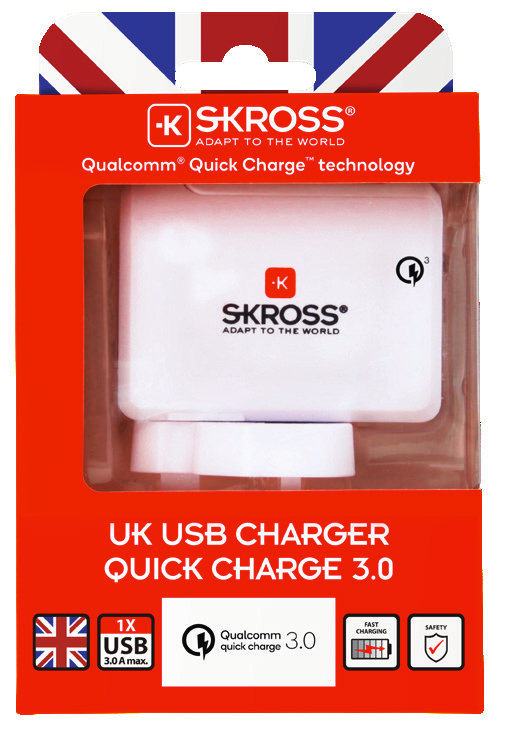 Skross UK USB Charger QC 3.0 White