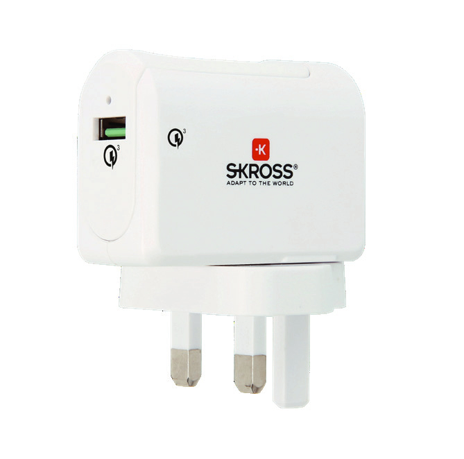 Skross UK USB Charger QC 3.0 White