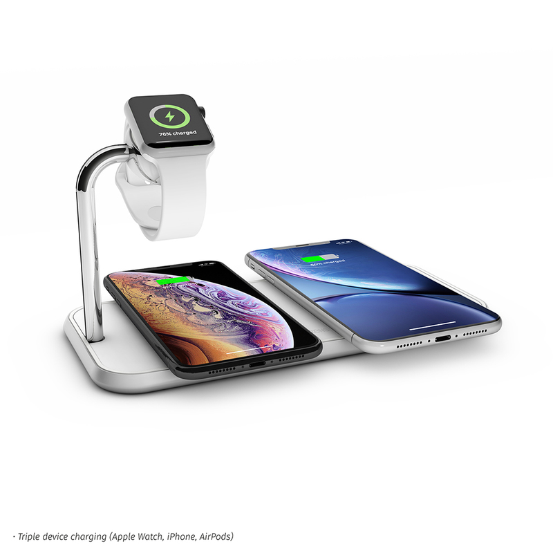 Zens Dual+Watch Aluminium Wireless Charger White